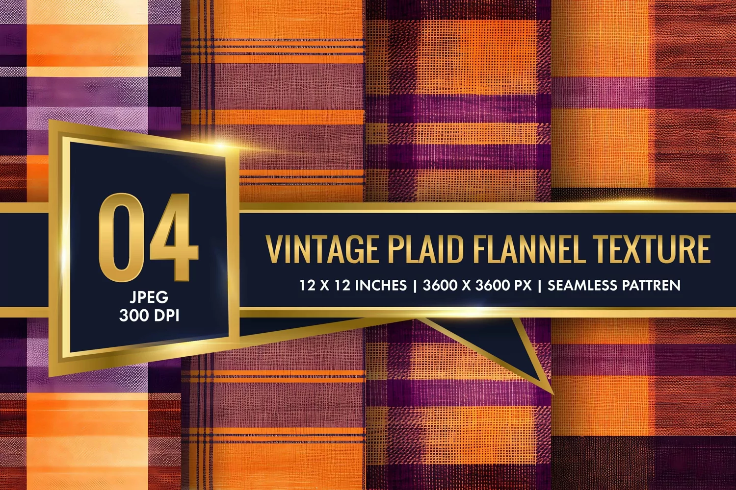 Vintage Plaid Flannel Texture Digital Paper, Vintage Pattern product image 1