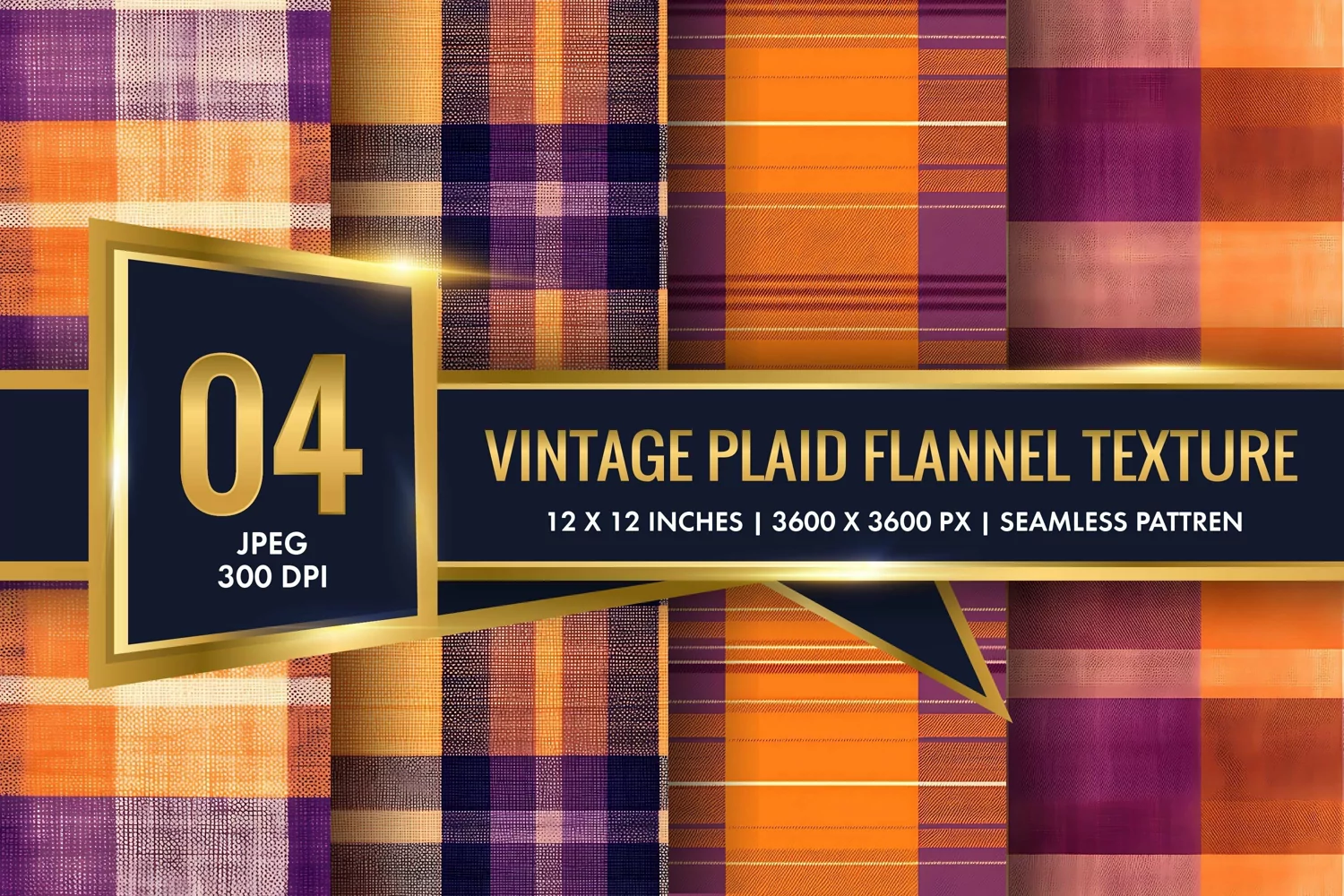 Vintage Plaid Flannel Texture Digital Paper, Vintage Pattern product image 1