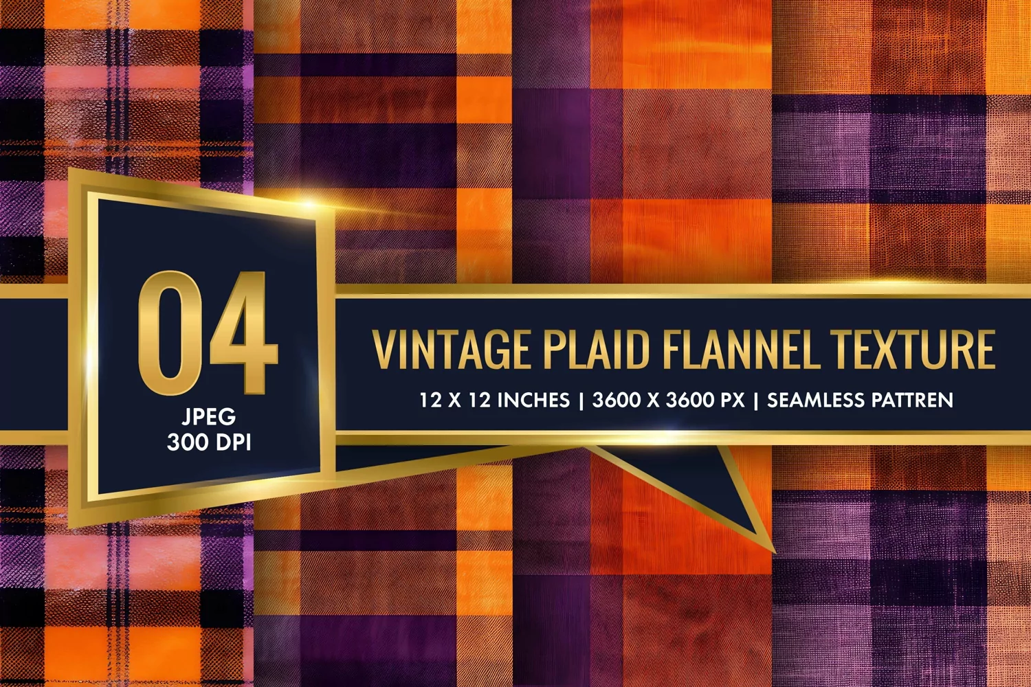 Vintage Plaid Flannel Texture Digital Paper, Vintage Pattern product image 1