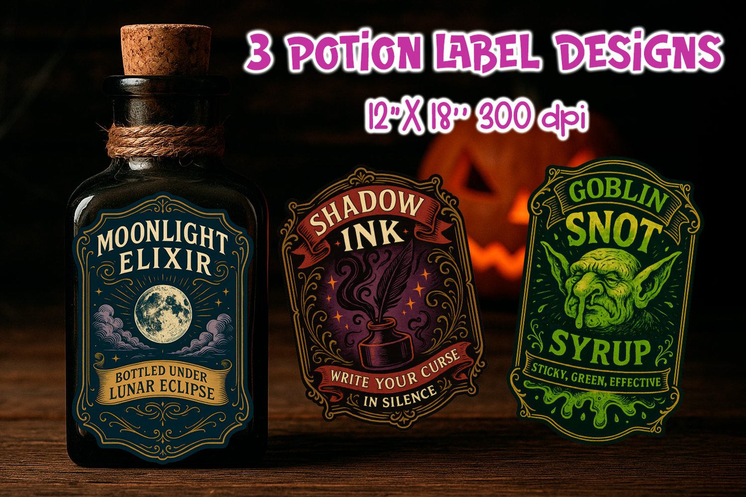 Vintage Halloween Labels | Potion Apothecary Label Stickers product image 1