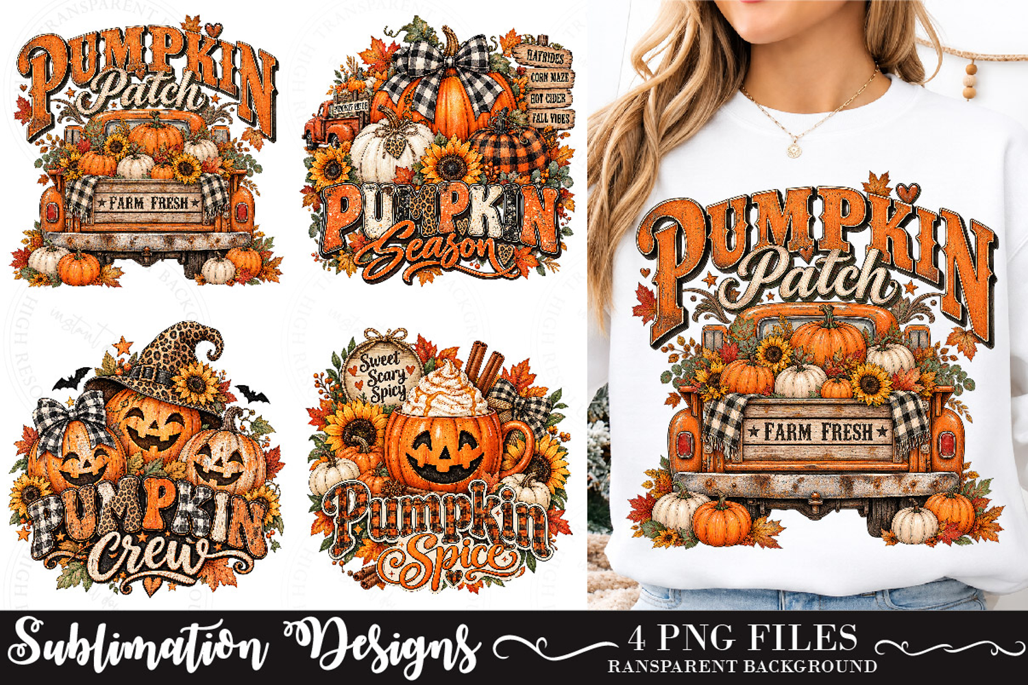 Vintage Pumpkin Patch PNG product image 1
