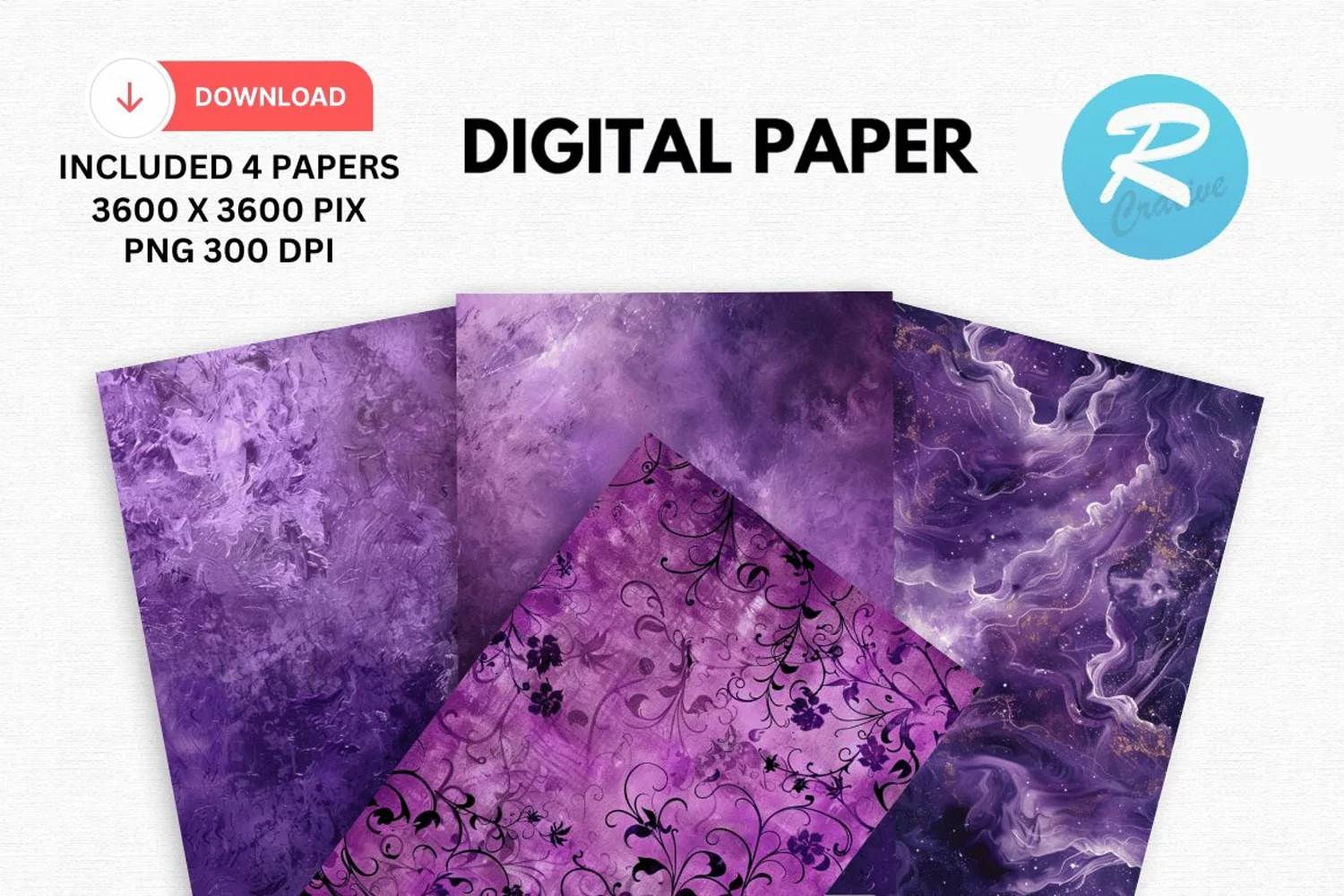 Vintage Purple Digital Paper, Purple Background product image 1