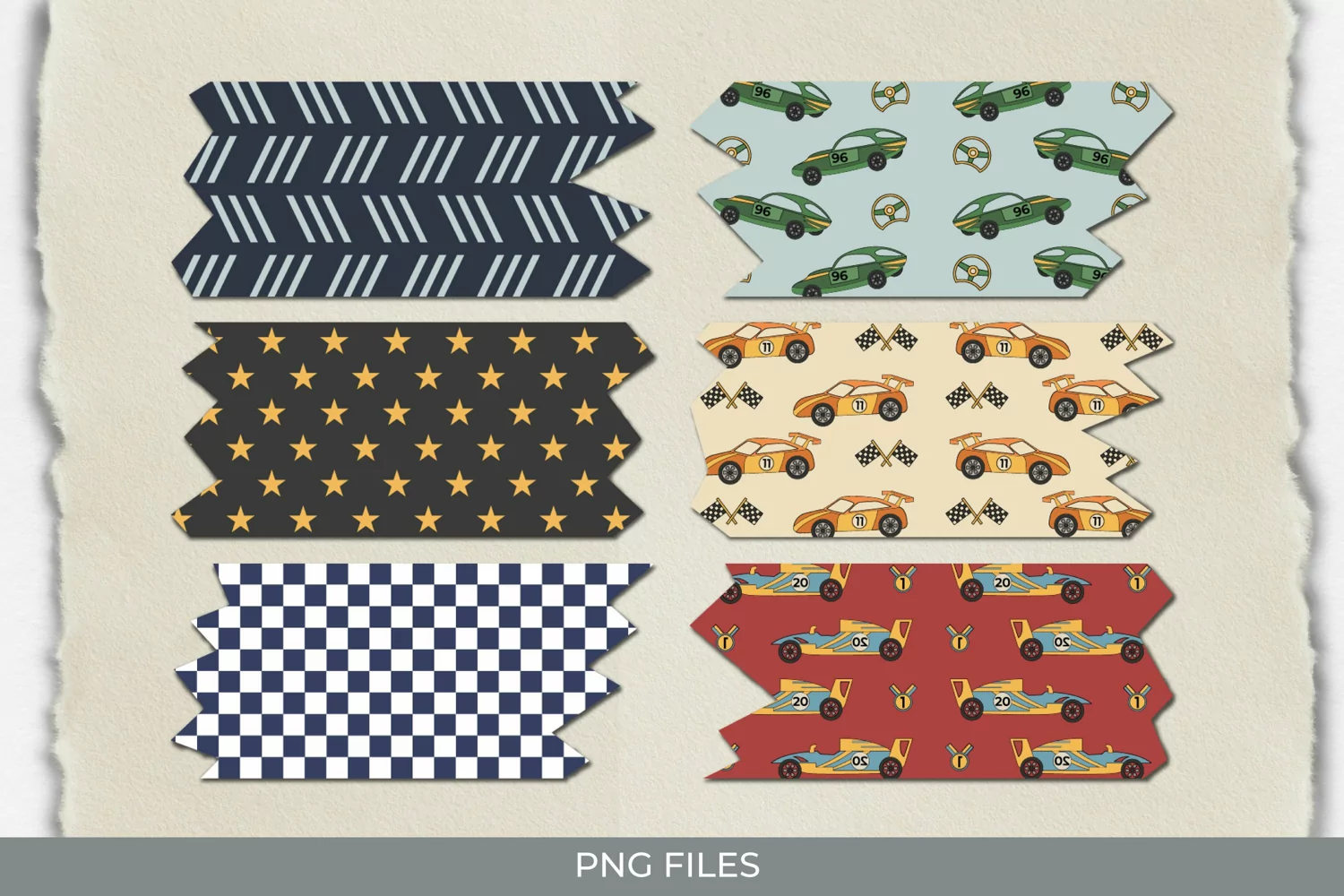 Vintage Racing Car Seamless Pattern Tape product image 1
