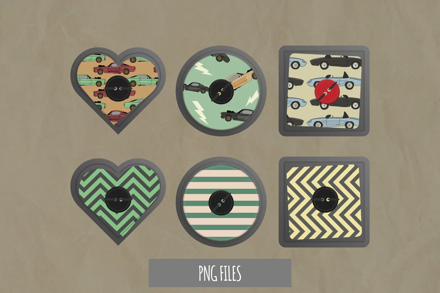 Vintage Racing Car Seamless Pattern Button product image 1