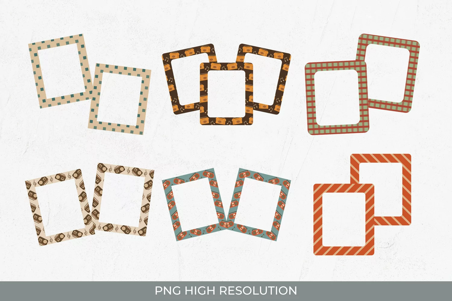 Scrapbooking Vintage Radio Pattern Frames Set product image 1