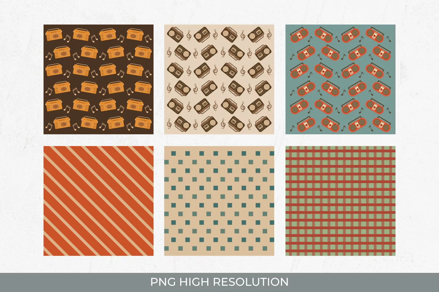 Vintage Radio Seamless Pattern Paper Pack product image 1
