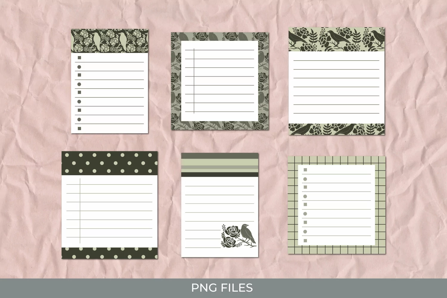 Vintage Raven and Floral Seamless Pattern Journaling Page product image 1