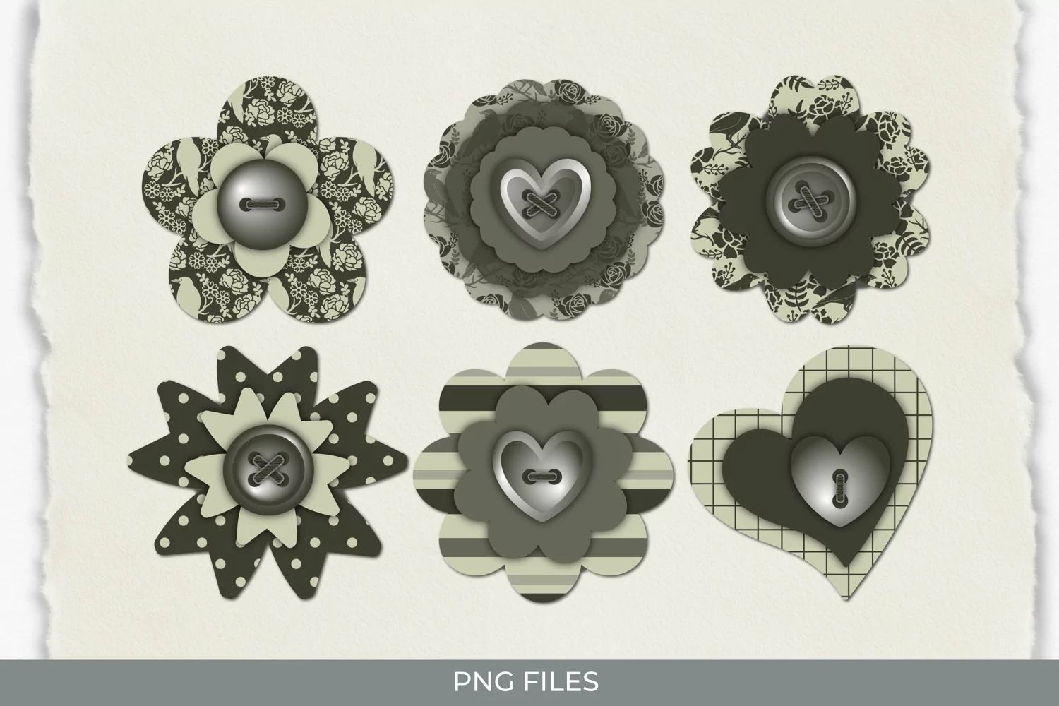 Vintage Raven and Floral Seamless Pattern Button product image 1