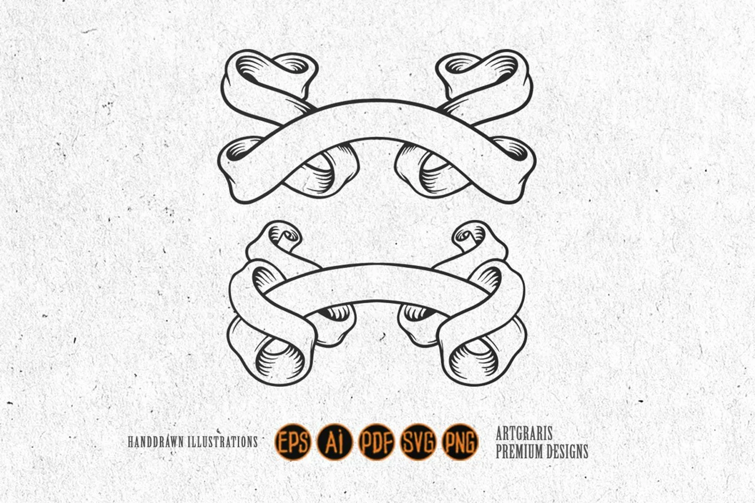 Vintage Ribbon Banner Silhouette product image 1