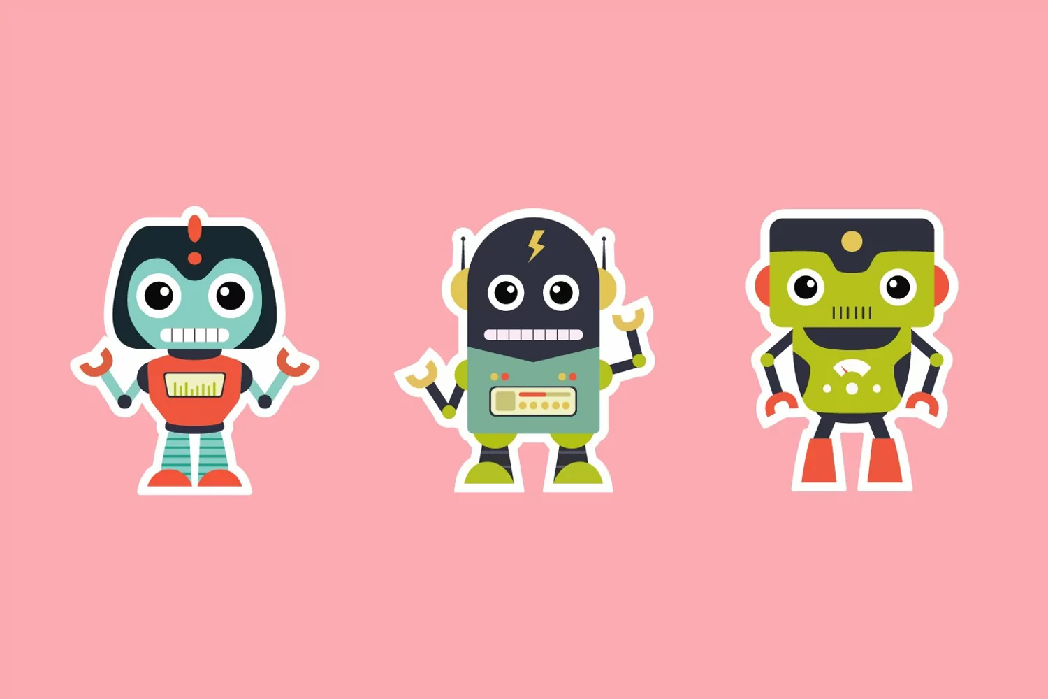 Vintage Robot Sticker Illustrations product image 1