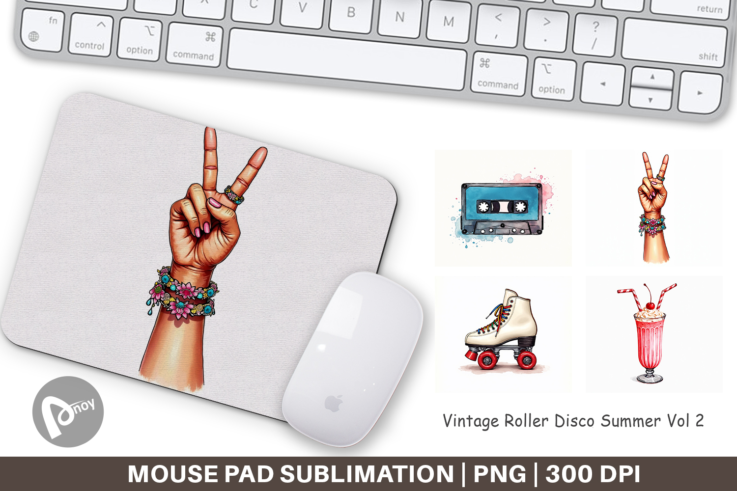 Vintage Roller Disco Summer Mouse Pad product image 1