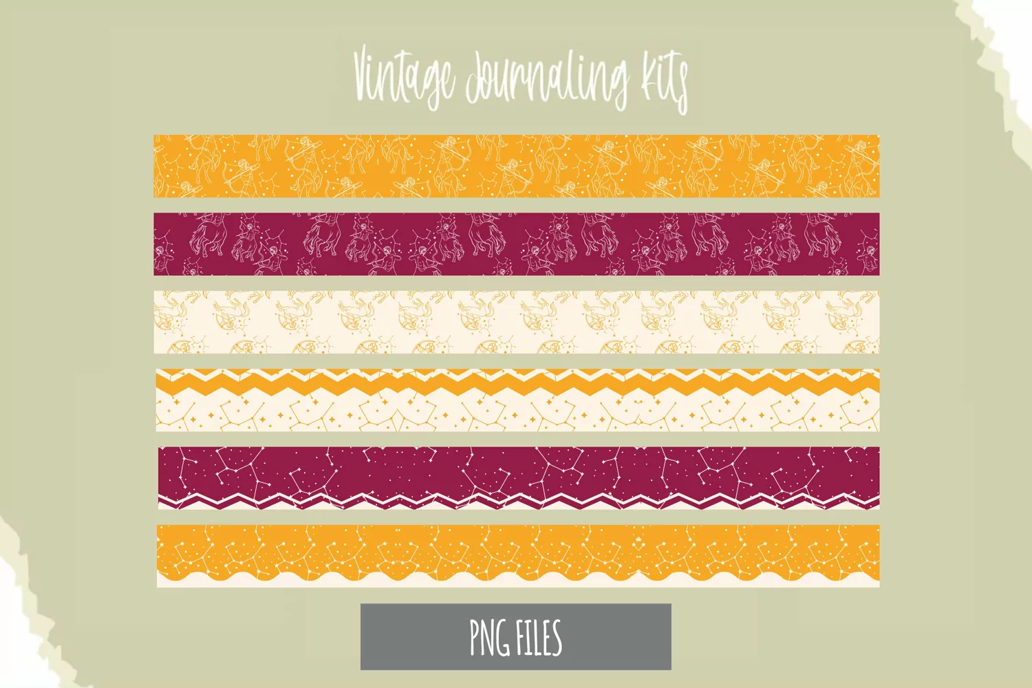 Vintage Sagitarius Sign Seamless Pattern Stripe product image 1