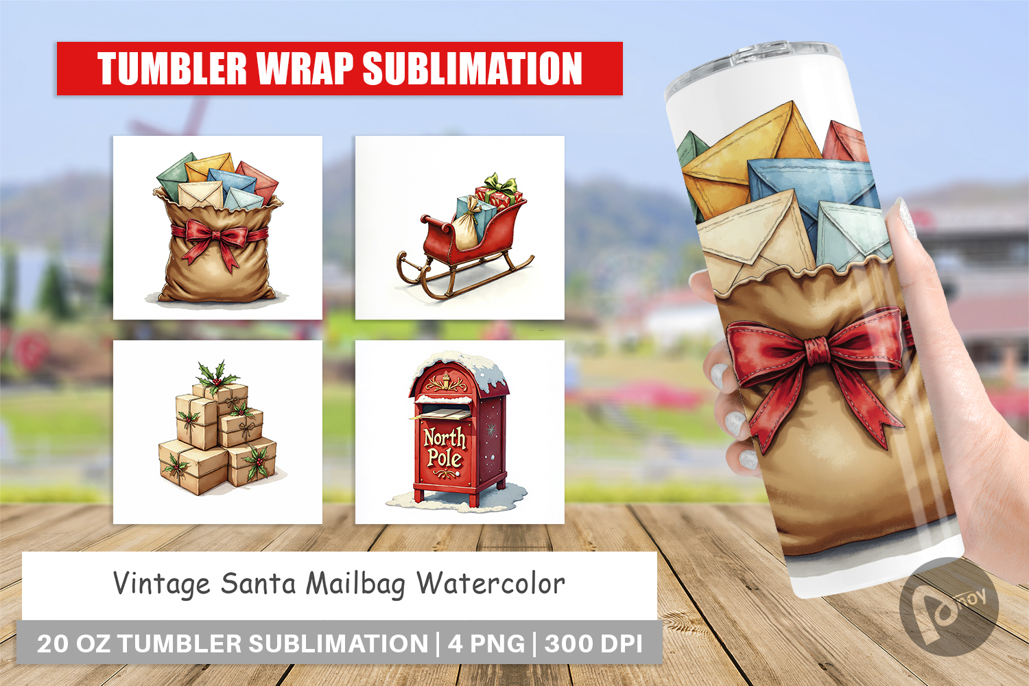 Vintage Santa's Mailbag Tumbler product image 1