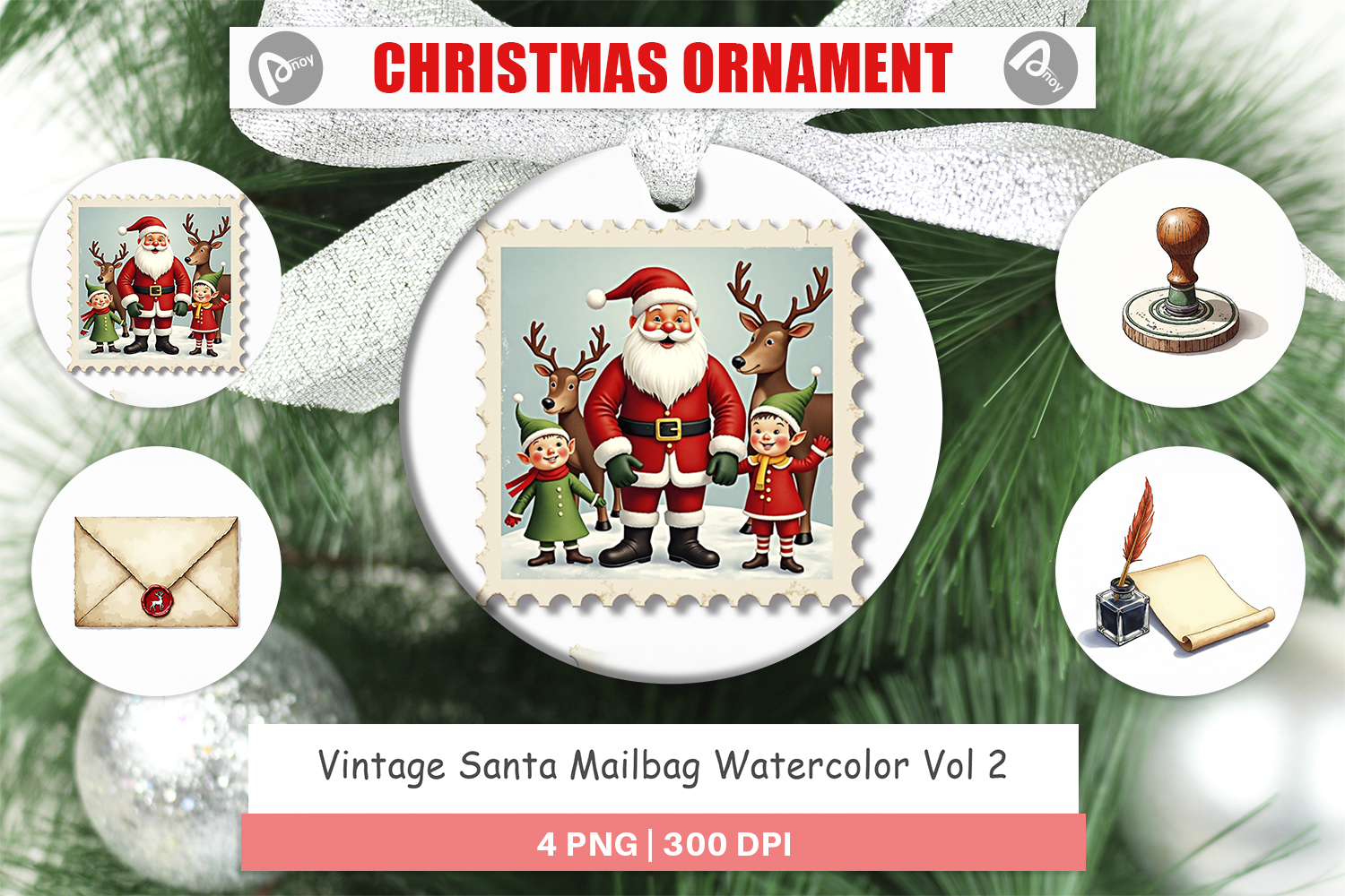 Vintage Santa's Mailbag Ornament product image 1