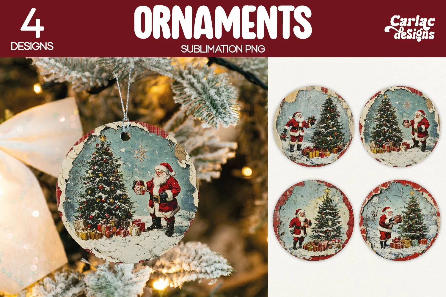 Vintage Santa Ornaments