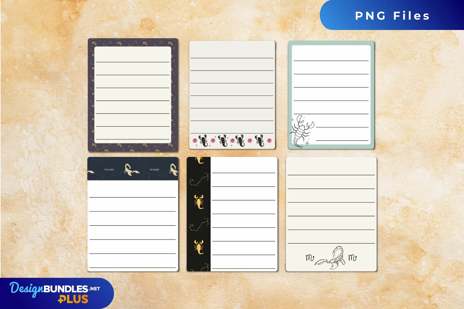 Vintage Scorpio Sign Shaped Journaling Pages product image 1