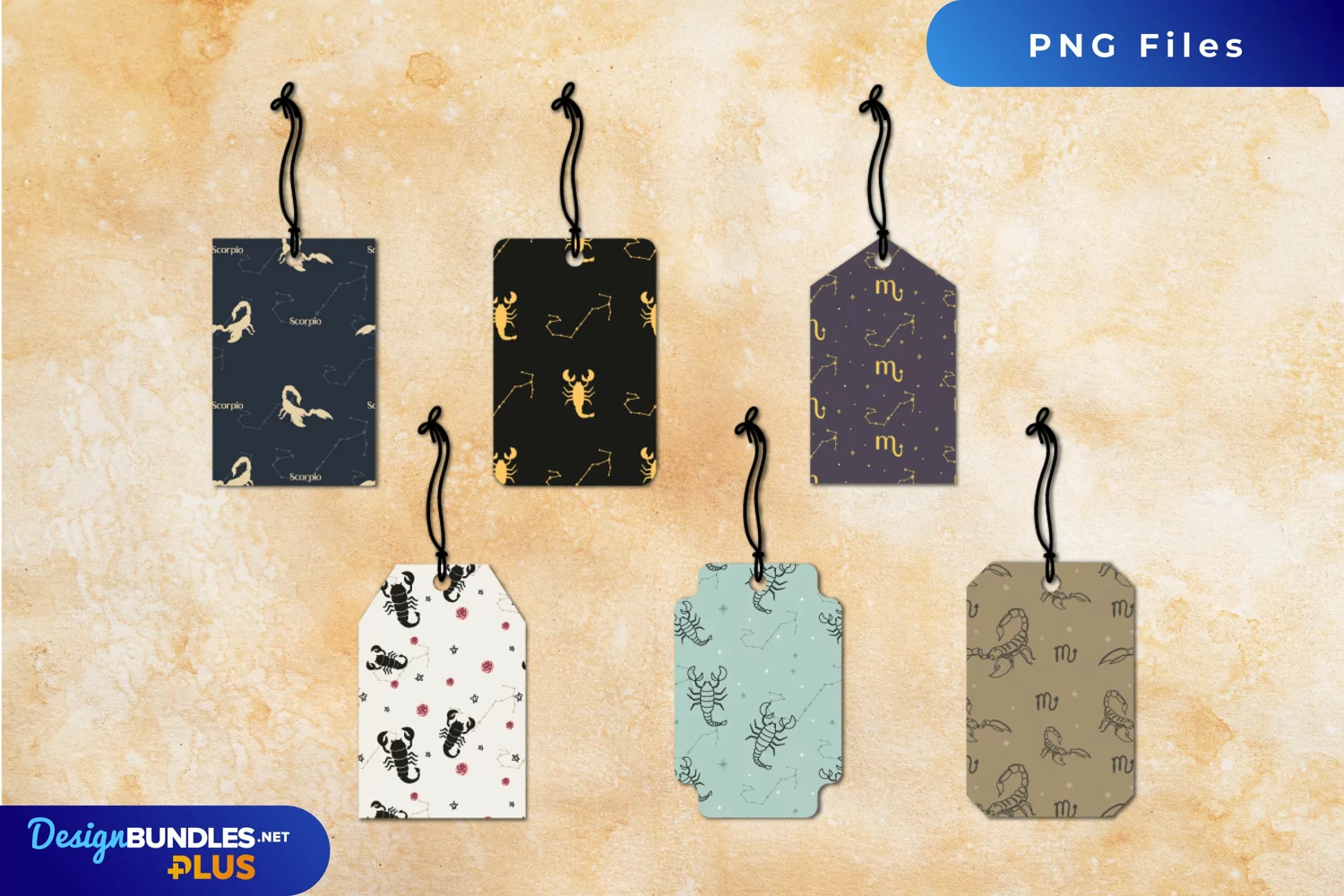 Vintage Scorpio Sign Seamless Pattern Tags product image 1