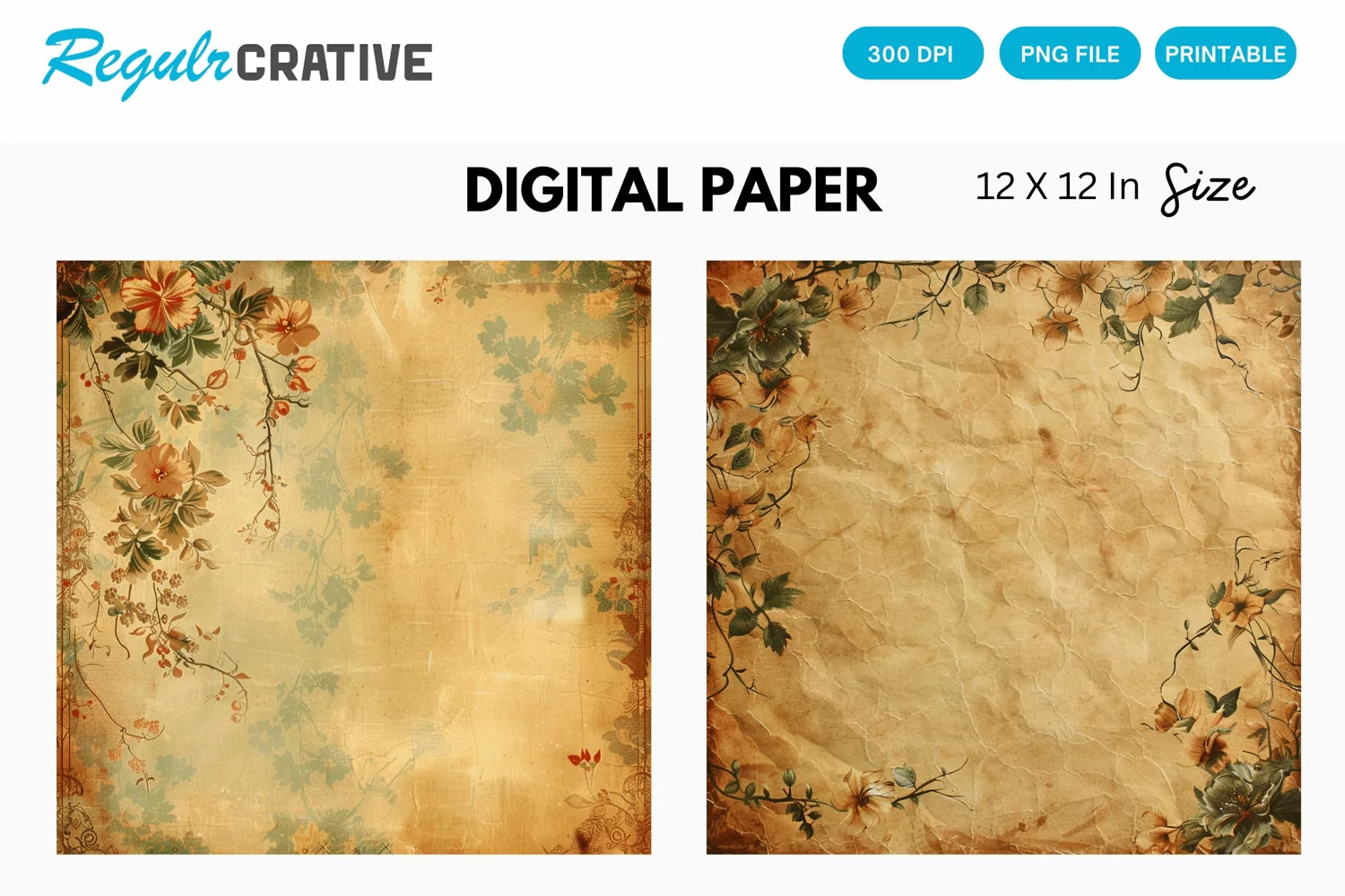 Vintage Scrapbook Digital Paper product image 1