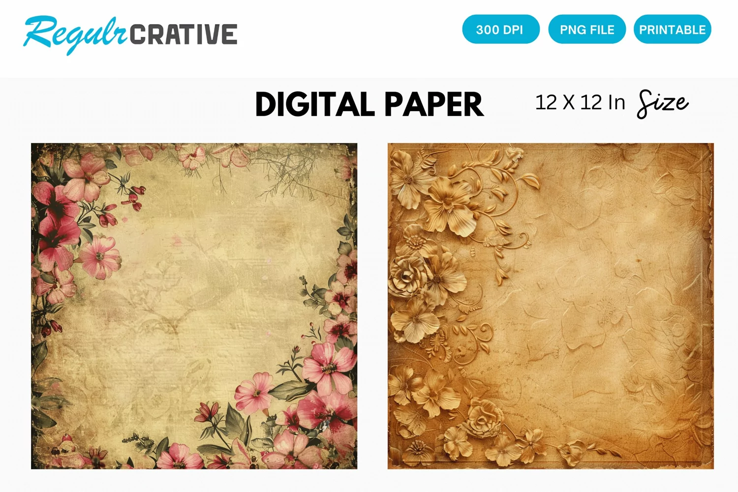 Vintage Scrapbook Digital Paper product image 1