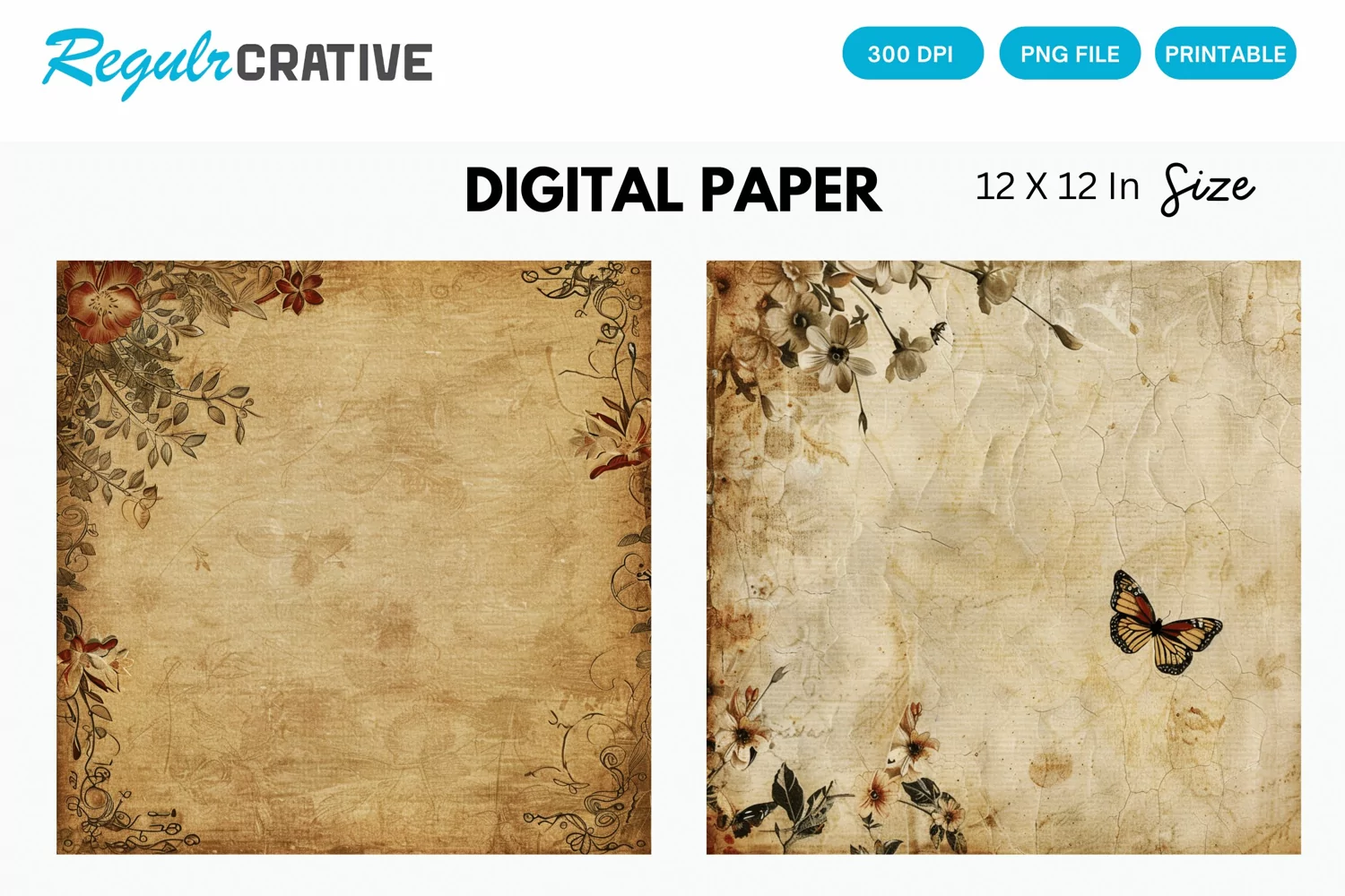 Vintage Scrapbook Digital Paper product image 1
