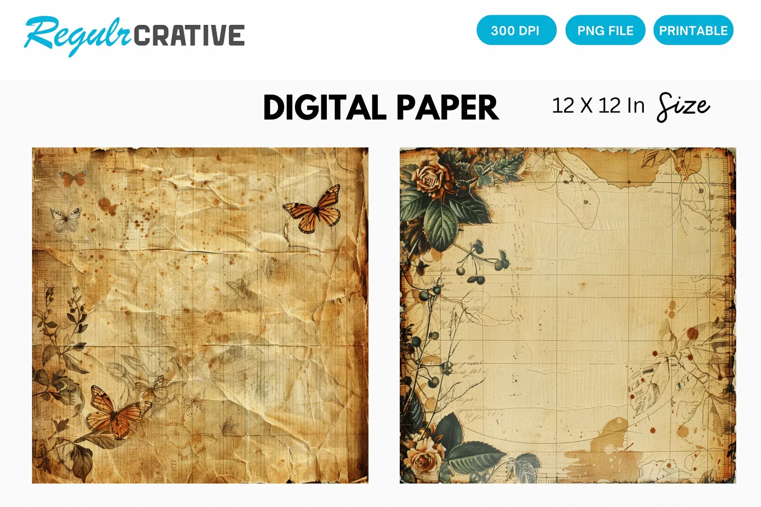 Vintage Scrapbook Digital Paper product image 1