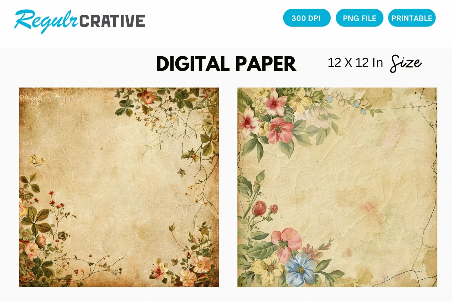 Vintage Scrapbook Digital Paper product image 1