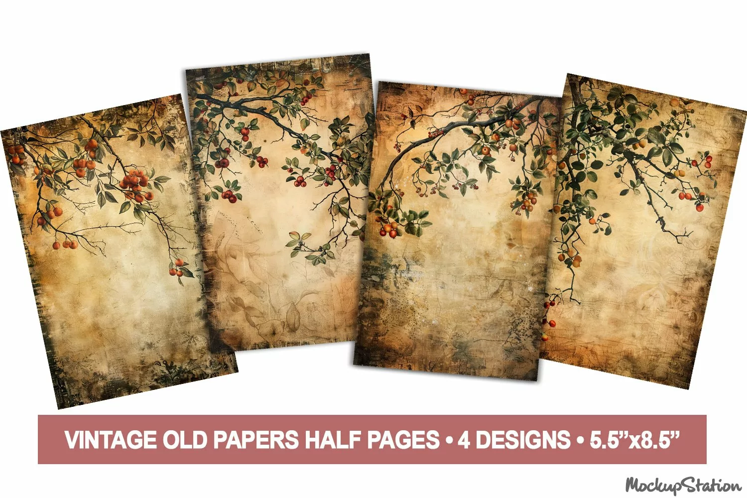Vintage Nature Junk Journal Old Papers for Scrapbook Pages product image 1