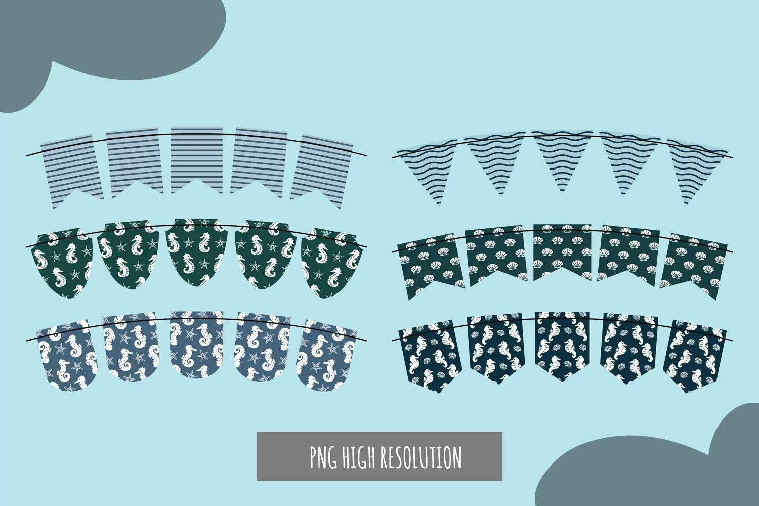 Vintage Seahorse Bunting Banner Set product image 1