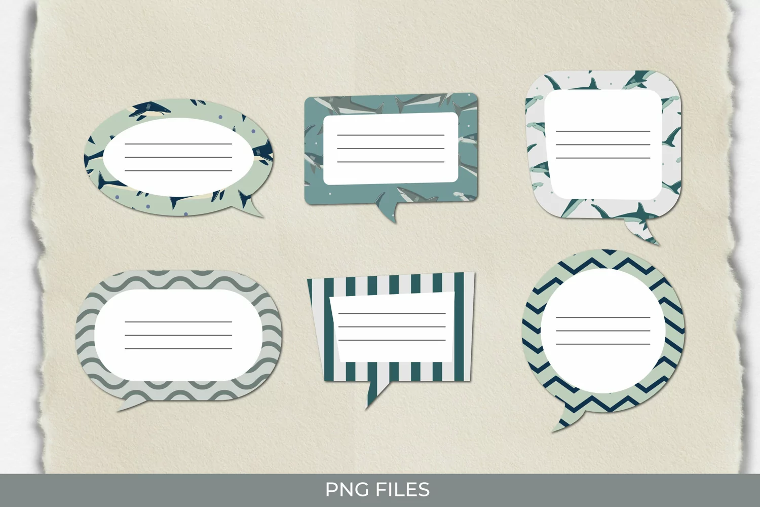 Vintage Shark Seamless Pattern Speech Bubble product image 1