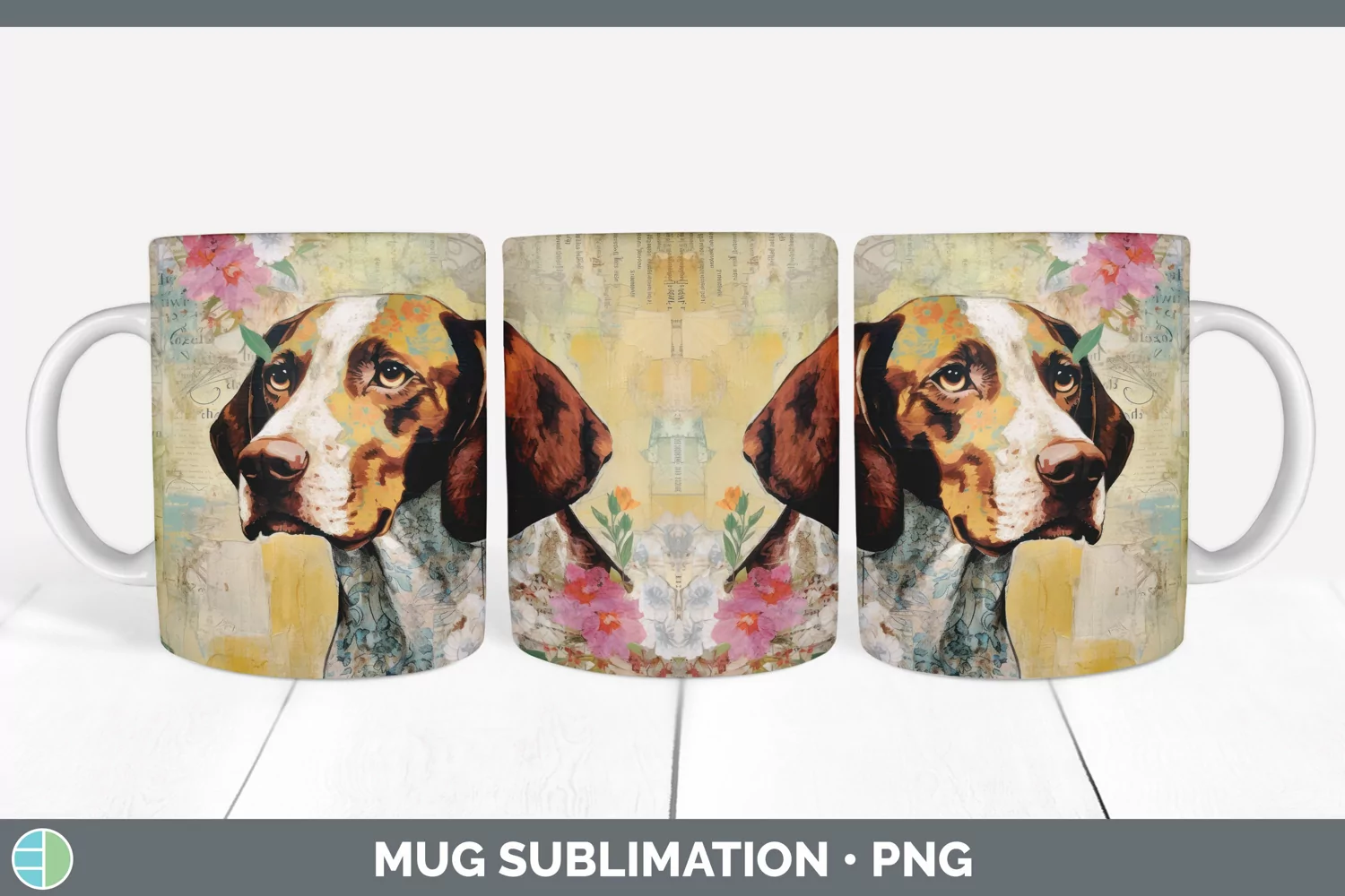 GorgeousDecoupage Shorthaired Pointers Mug Wrap design.