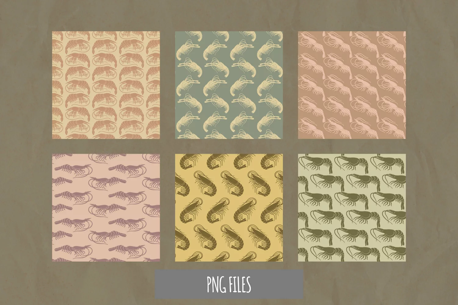 Vintage Shrimp Seamless Pattern Paper Pack product image 1