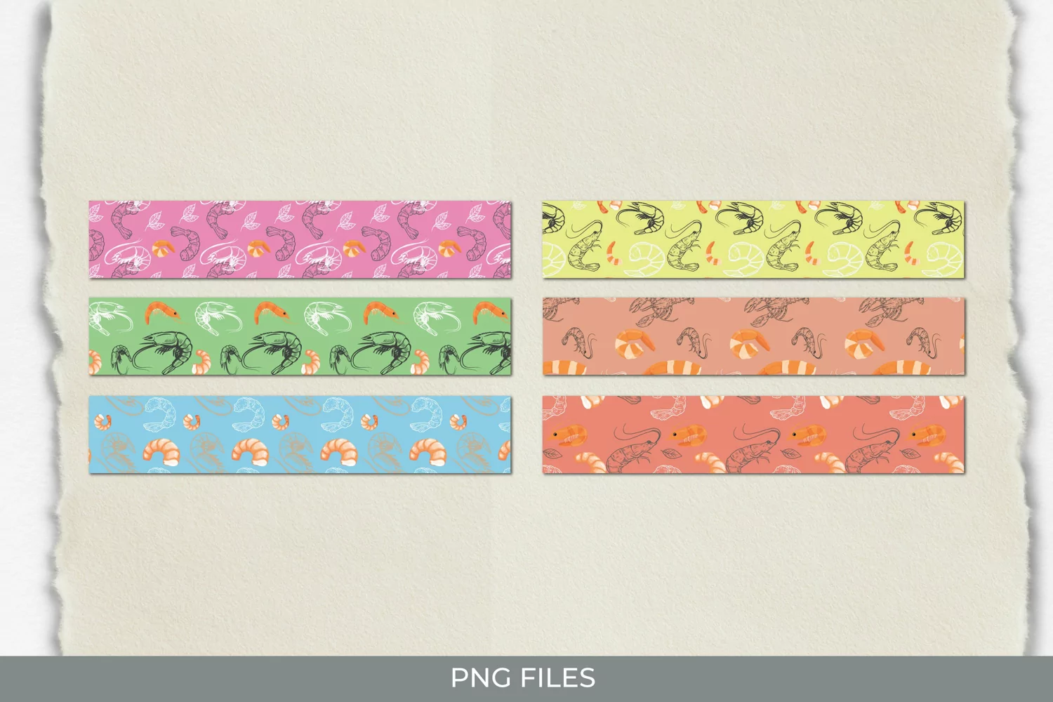 Vintage Shrimp Seamless Pattern Stripe product image 1