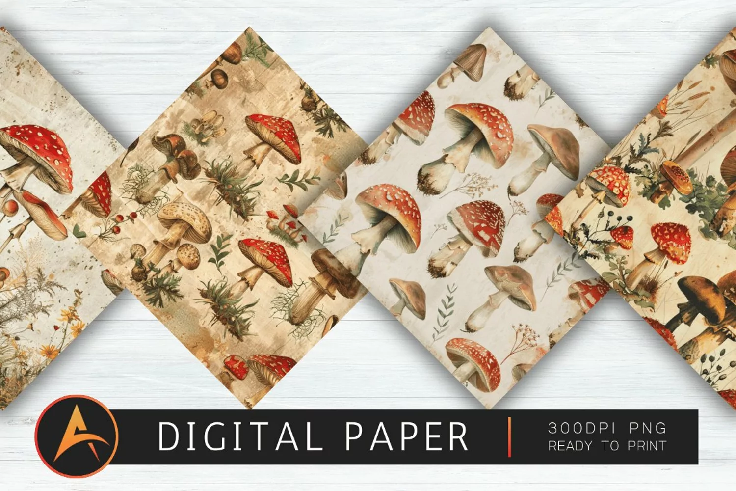 Vintage Skeletons Digital Paper product image 1