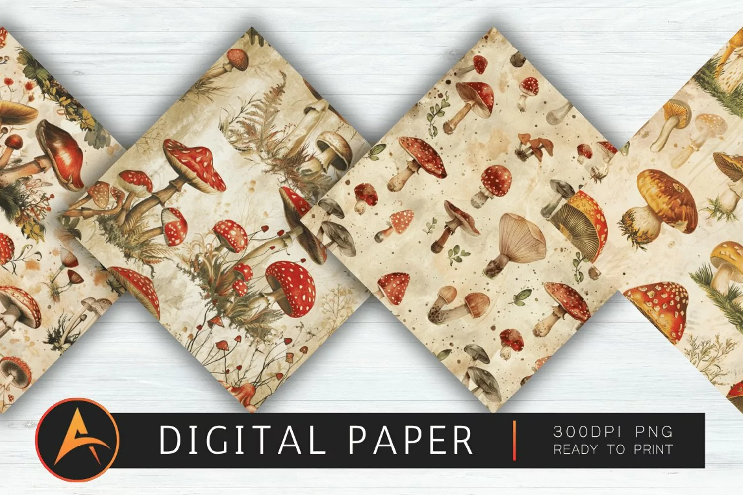 Vintage Skeletons Digital Paper product image 1