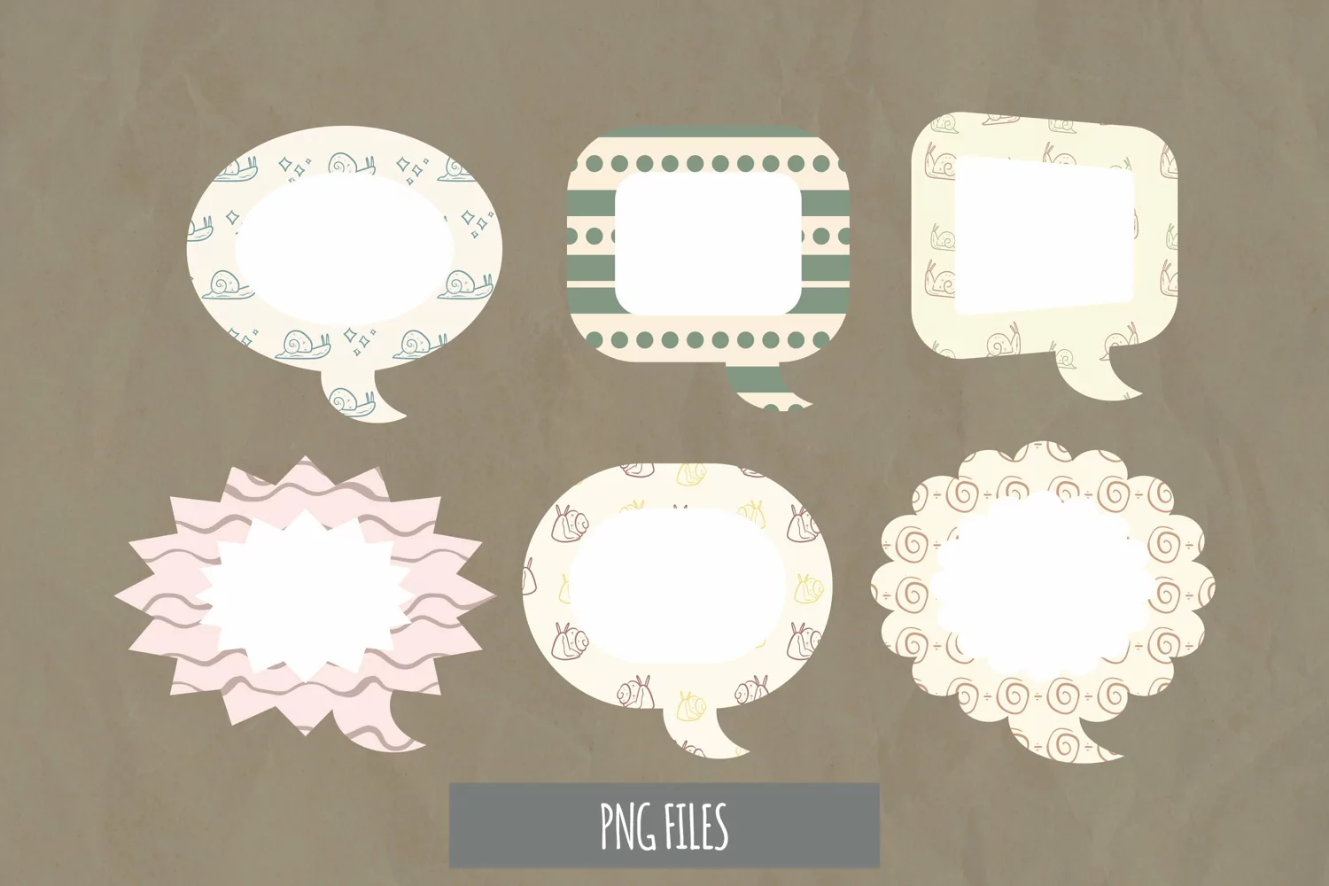Vintage Snail Seamless Pattern Speech Bubble product image 1