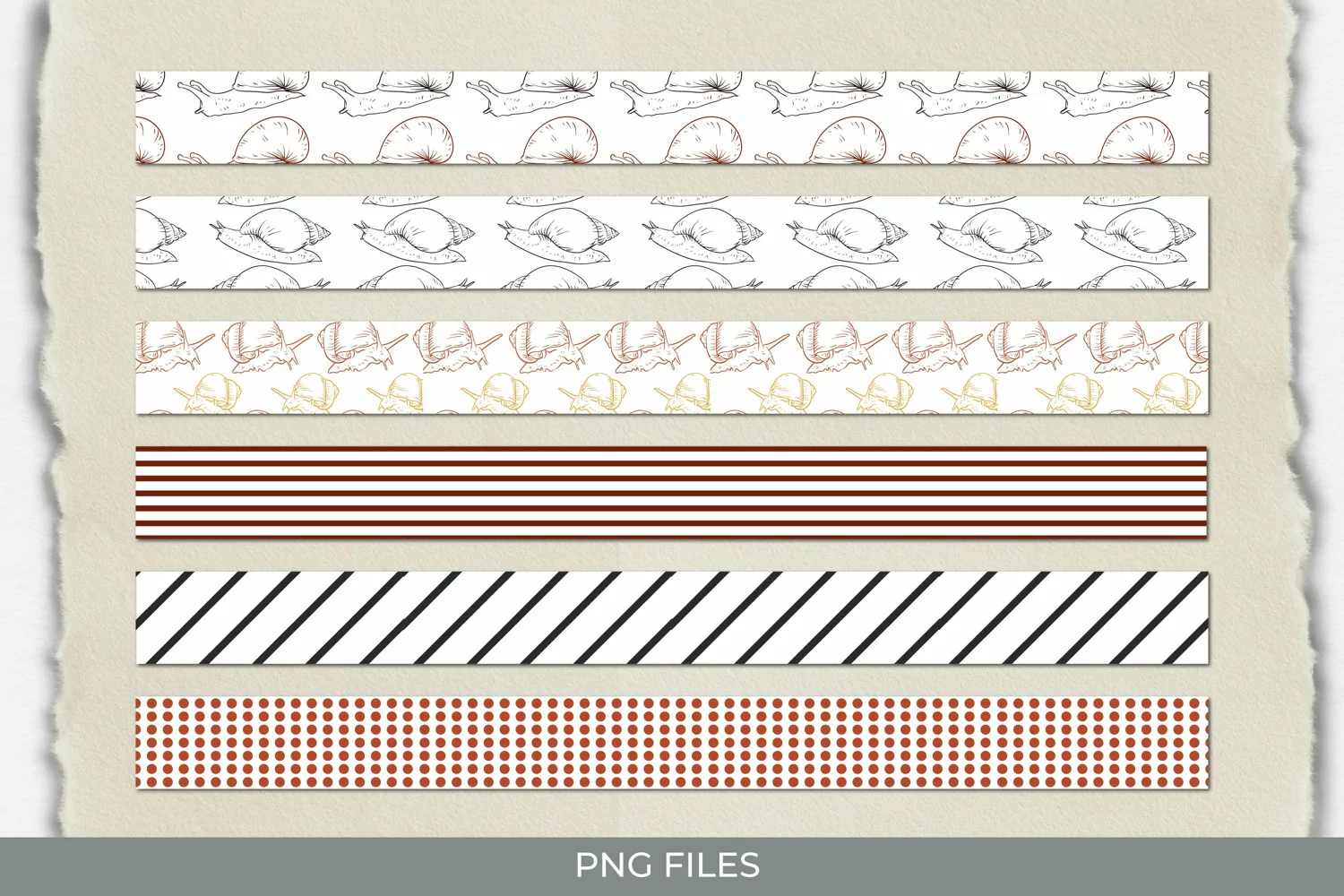 Vintage Snail Seamless Pattern Strips product image 1