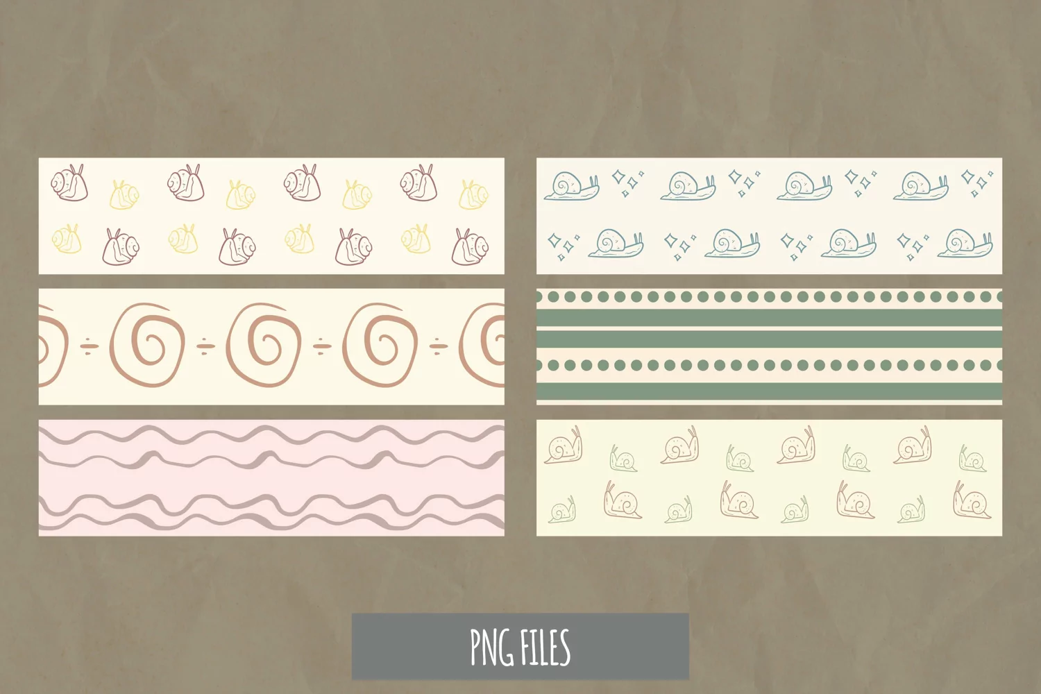 Vintage Snail Seamless Pattern Stripe product image 1
