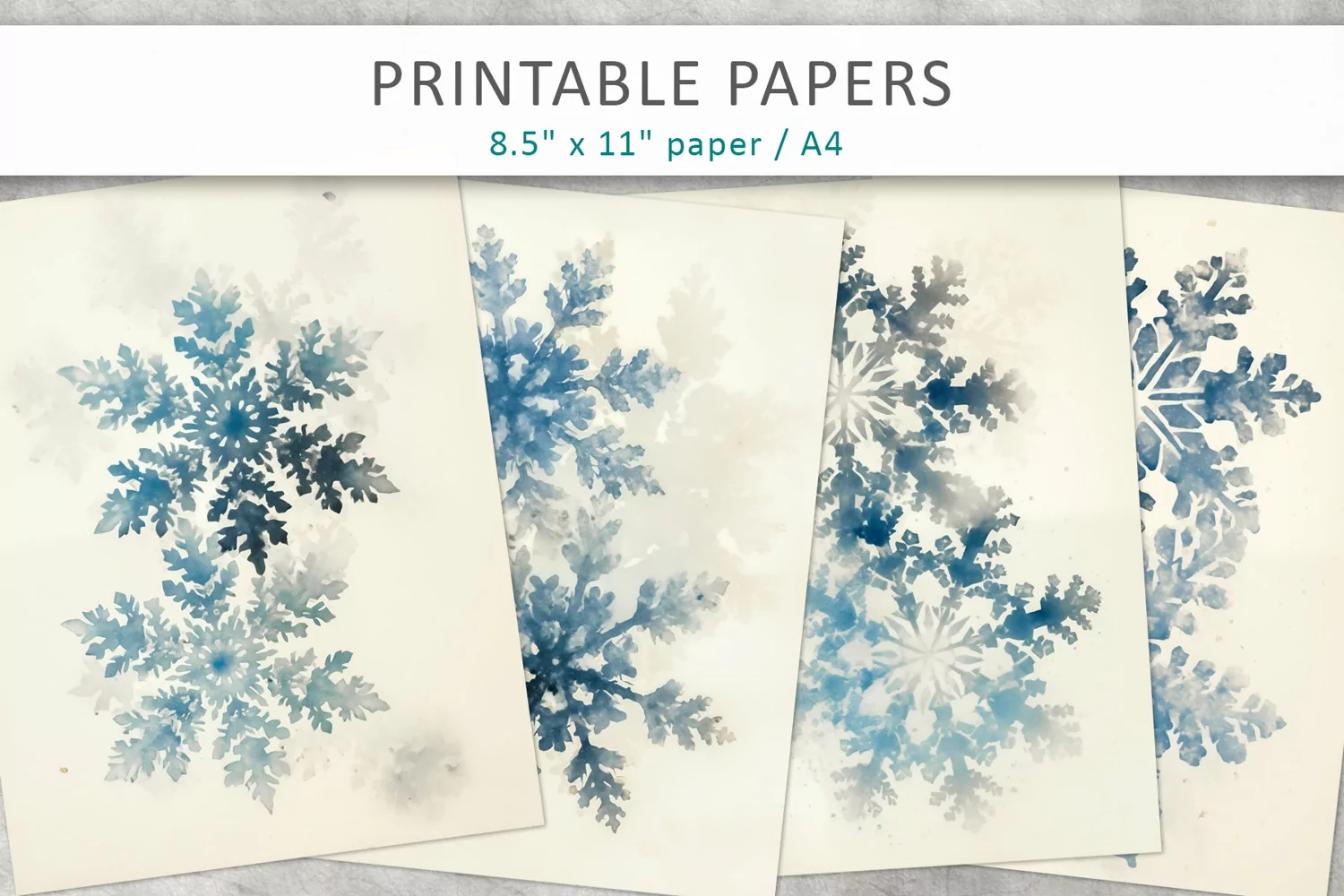Snowflakes Junk Journal, digital paper product image 1