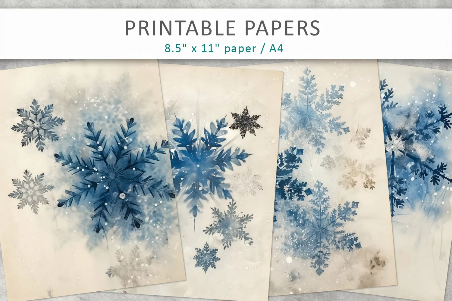 Vintage Snowflakes Junk Journal kit product image 1