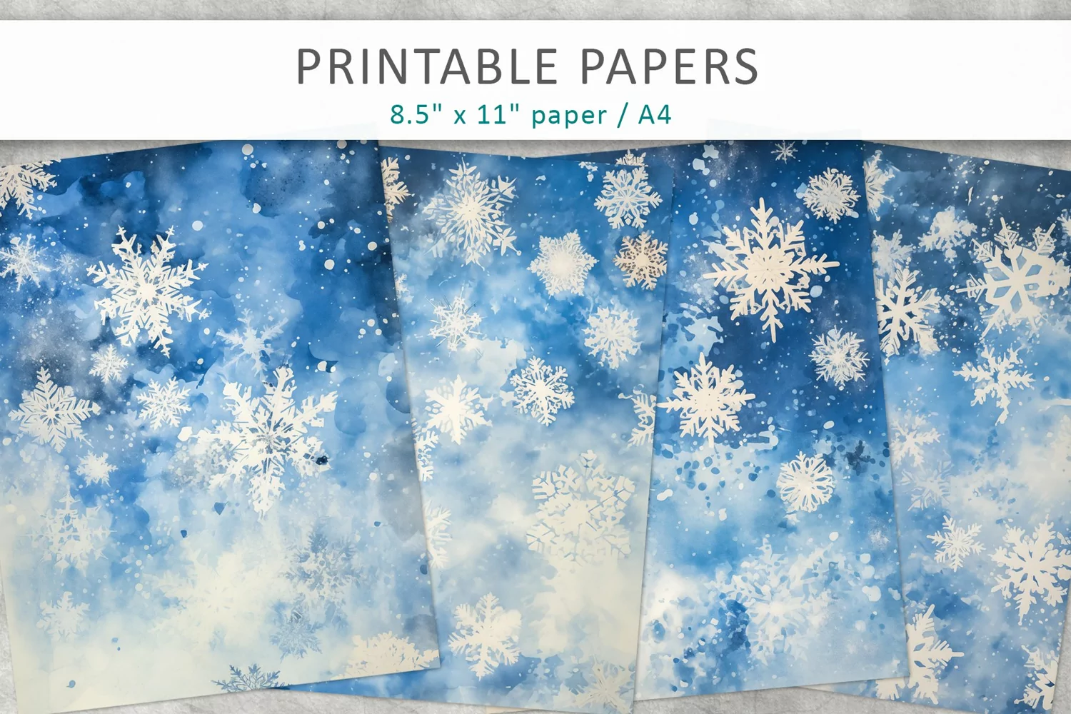Vintage snowflakes digital paper product image 1
