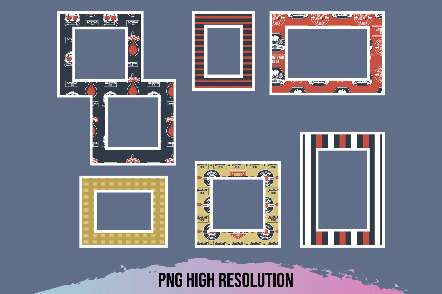Scrapbooking Vintage Sport Badges Frames Set product image 1