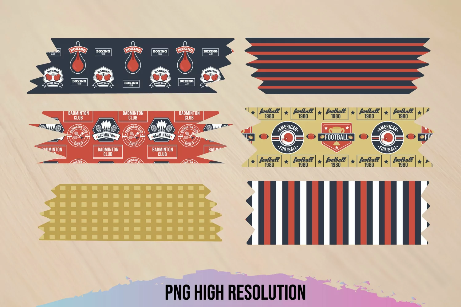 Vintage Sport Badges Patterned Tapes product image 1