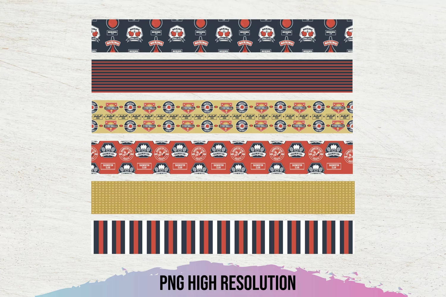 Vintage Sport Badges Seamless Strips product image 1