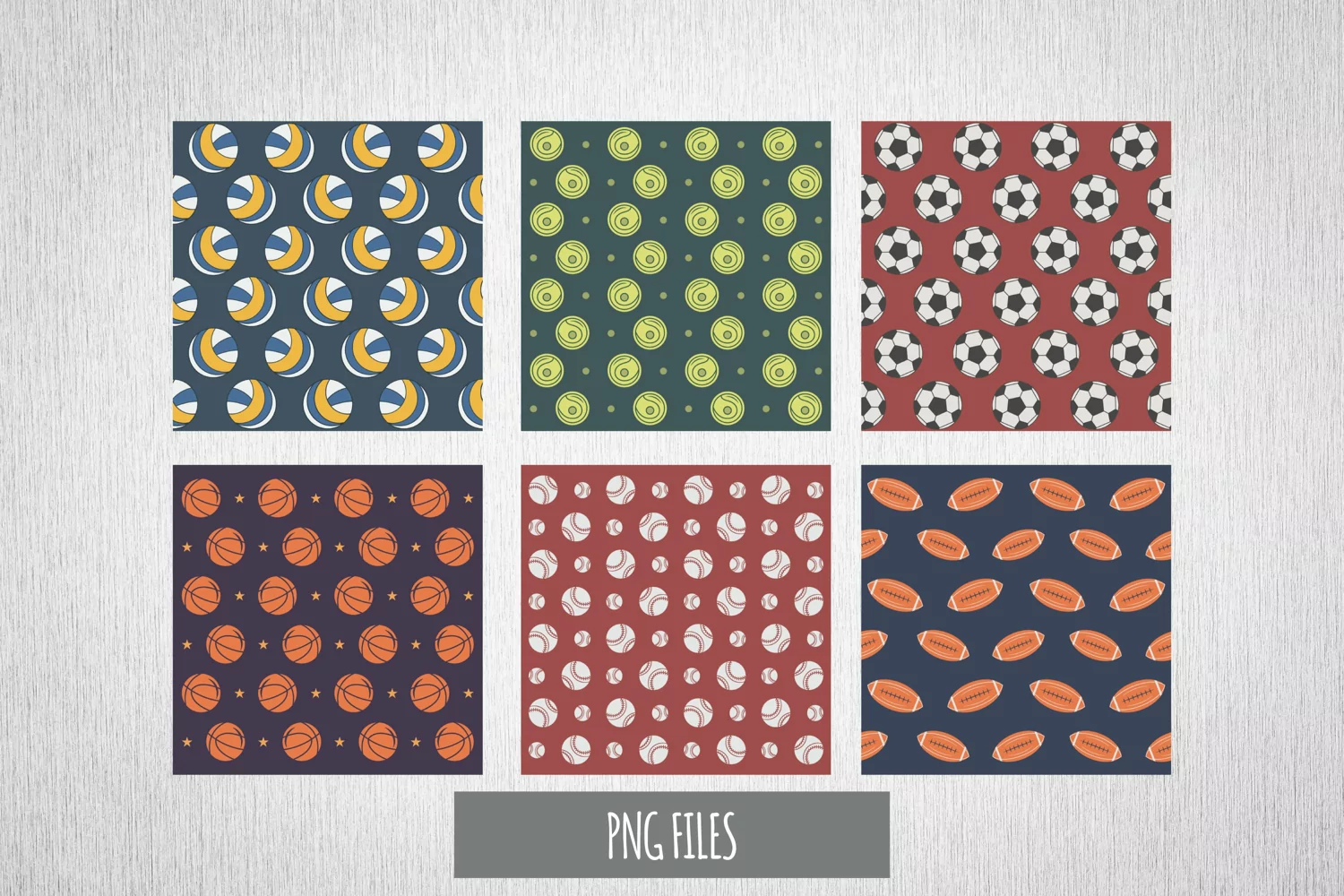 Vintage Sport Ball Seamless Pattern Paper Packs product image 1