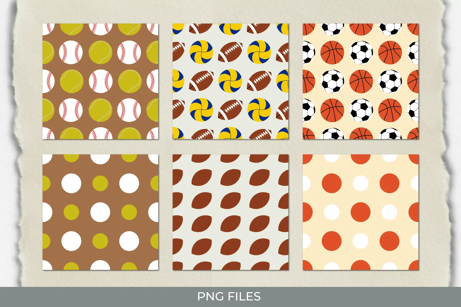 Vintage Sport Ball Seamless Pattern Paper Packs product image 1
