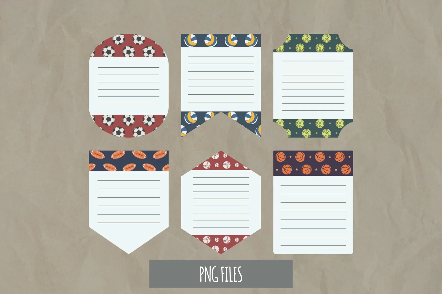 Vintage Sport Ball Seamless Pattern Shaped Journaling Area product image 1
