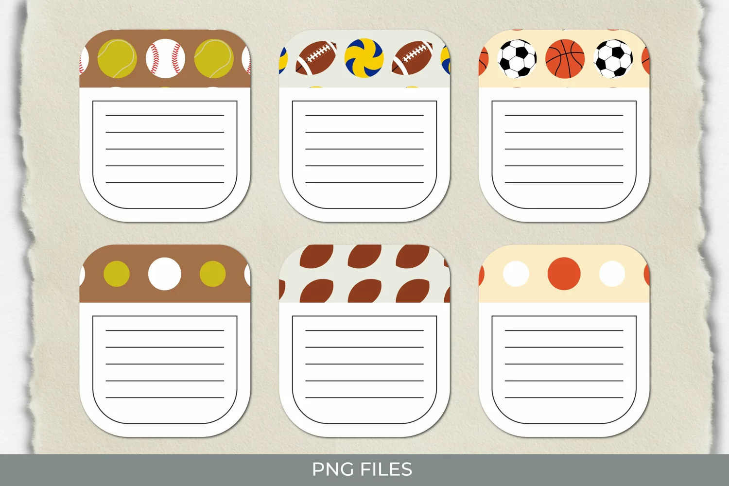 Vintage Sport Ball Seamless Pattern Shaped Journaling Area product image 1