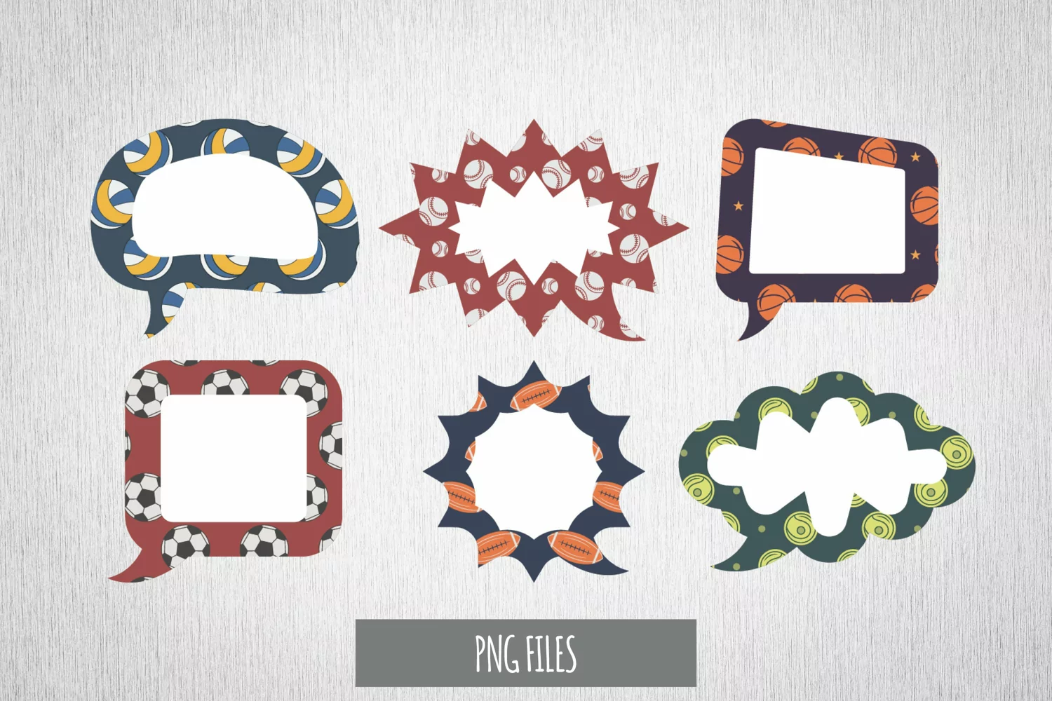 Vintage Sport Ball Seamless Pattern Speech Bubbles product image 1