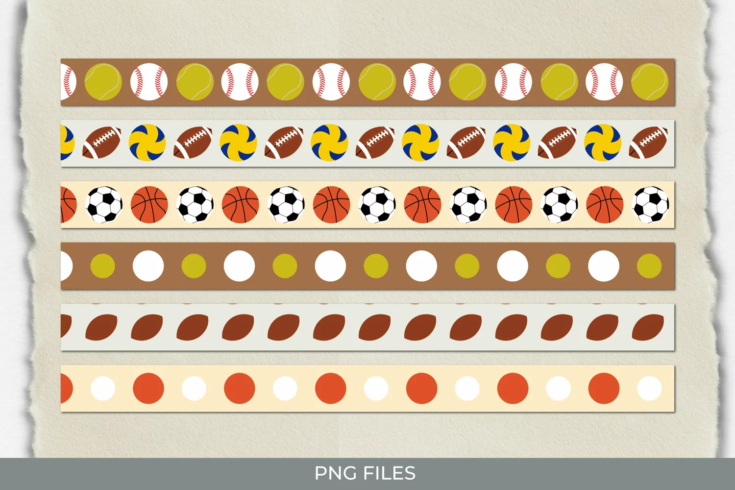 Vintage Sport Ball Seamless Pattern Strips product image 1