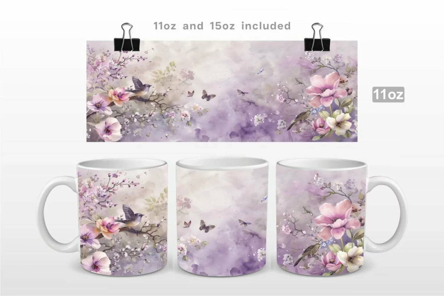 Vintage Spring Botanical Mug Wrap